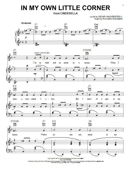 In my own little corner sheet music free download for mac